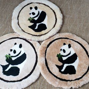 🍁Three Sets (or Six individual) Adorable Faux Fur Panda Cushion Cover.